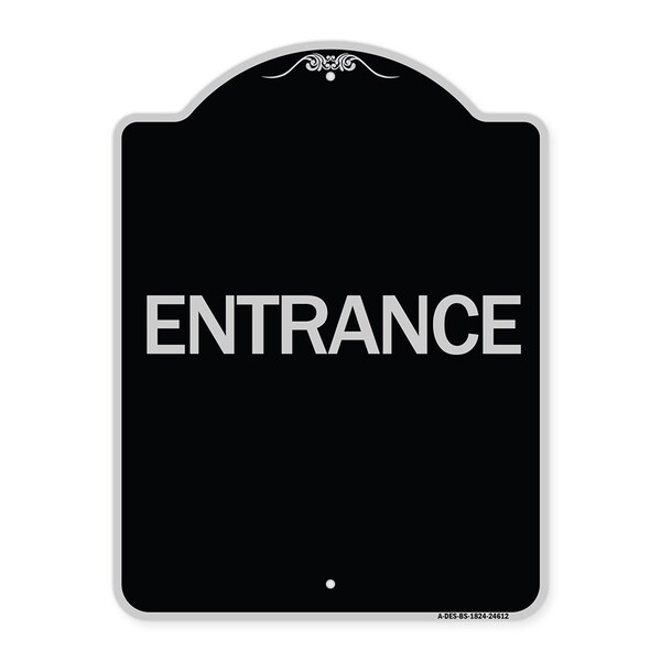 Traffic Entrance Entrance Heavy-Gauge Aluminum Architectural Sign, 24" x 18", BS-1824-24612